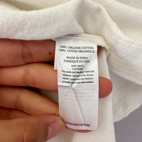 Faherty Organic Cotton Shift Ramona Dress In Egret Size Medium European Summer - Picture 5 of 6